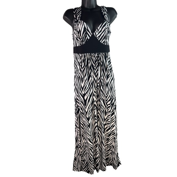 Tiana‎ Zebra Print Maxi Dress size M - Picture 1 of 13